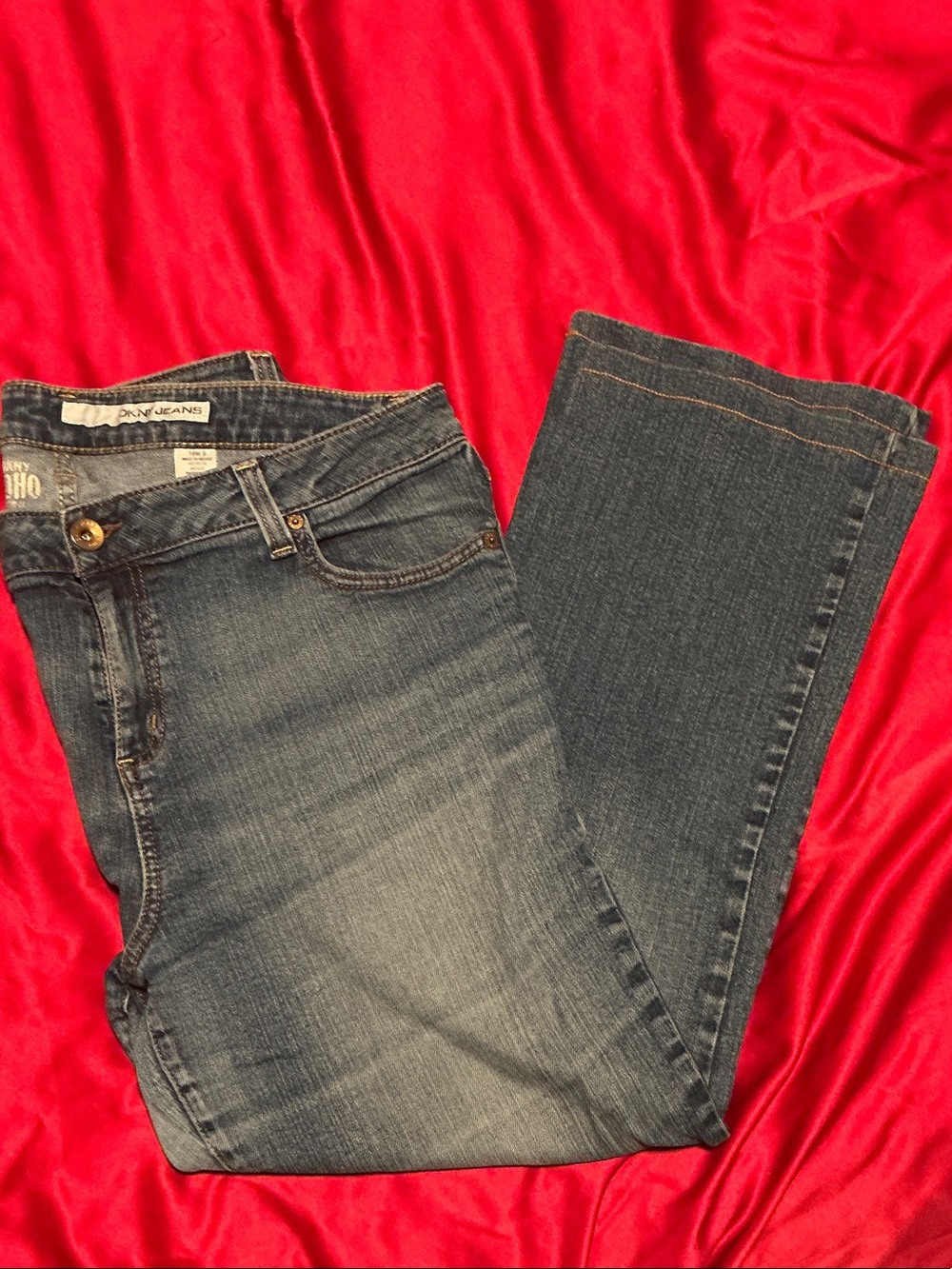 DKNY Women’s Medium Wash Boot-Cut Jeans